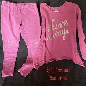 Cute Girls “# love always” top and leggings